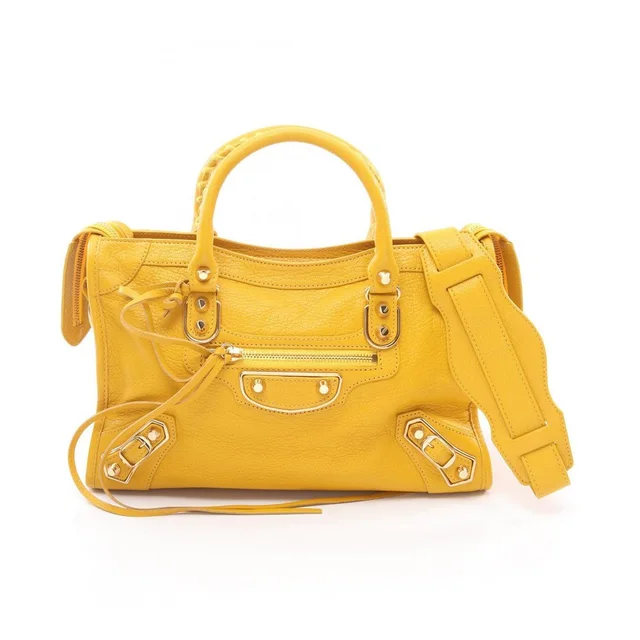 Balenciaga Metallic City Handbag Leather Yellow in yellow Leather from Poshmark