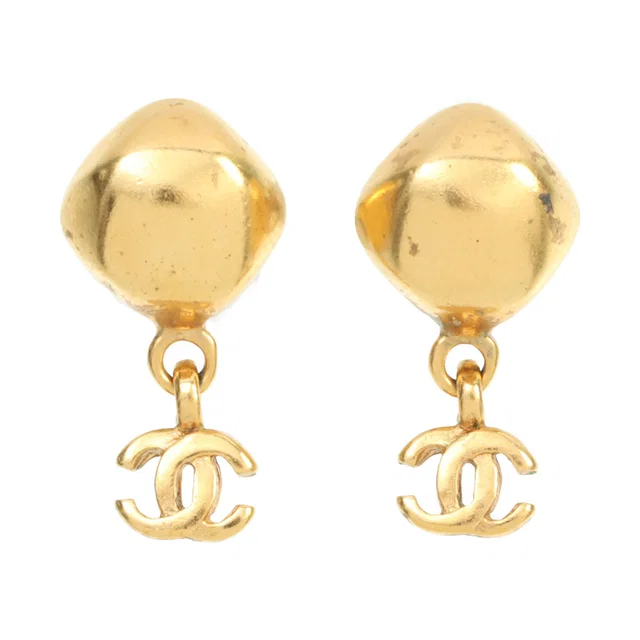 Chanel 1998 CC Mark Swing Earrings Gold in Gold from VINTAGE QOO TOKYO