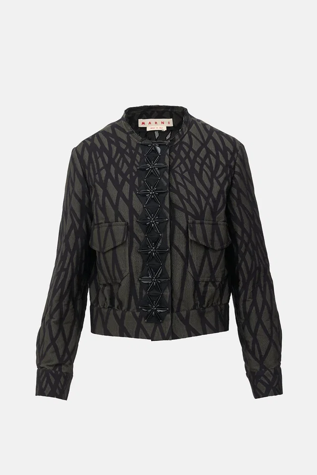 Marni Jacquard Embellished Jacket in Nylon from VSP Consignment