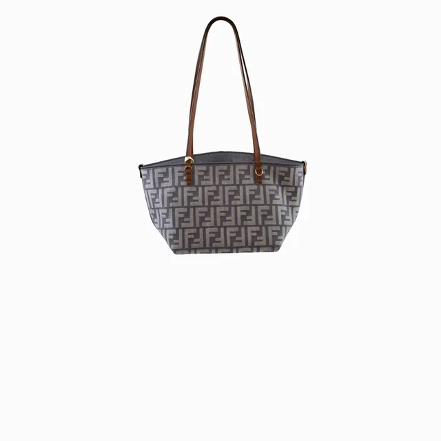 Fendi Small Roll Reversible FF Jacquard Tote Denim Light Blue in Blue Denim from The Purse Affair