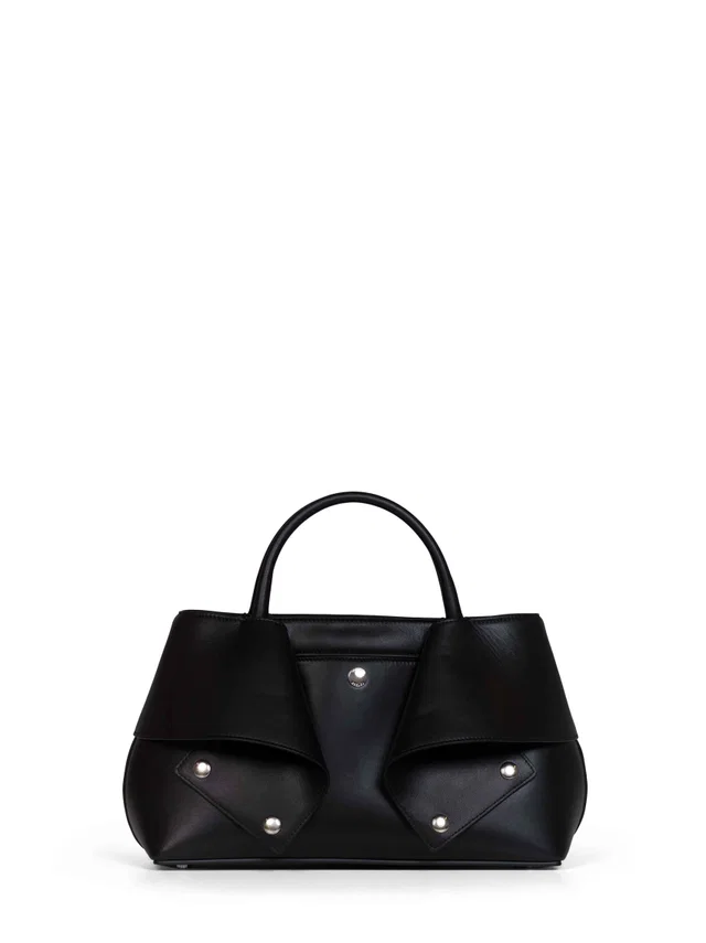 TOTEME Mercer Shoulder Bag — Black Cow Leather in Black Leather from HEWI