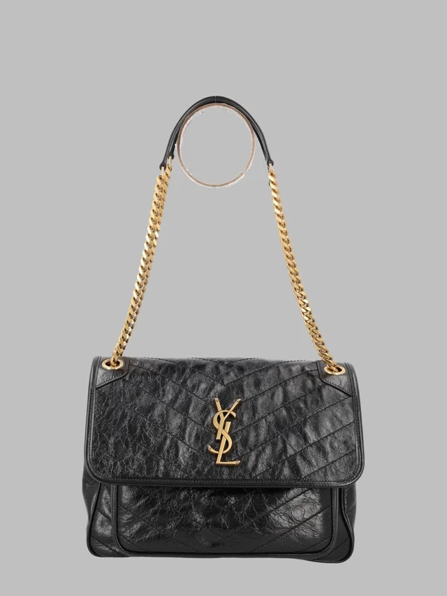 Saint Laurent Quilted Calf Leather Shoulder Bag — Black Skin in Black Calfskin from HEWI