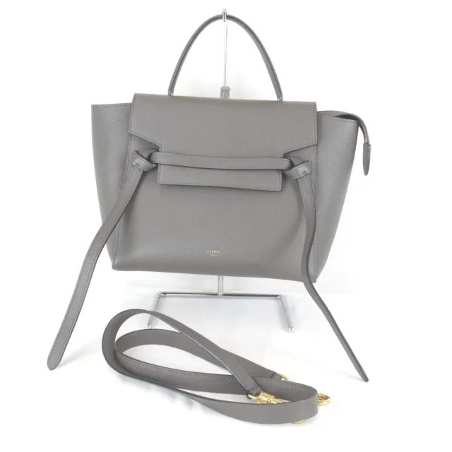 Celine Belt Bag Leather Shoulder Bag in Gray Calfskin from LuxUness, photo 2 of 9
