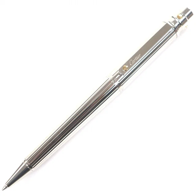 Santos de Cartier Silver Ballpoint Pen in Silver from LuxUness