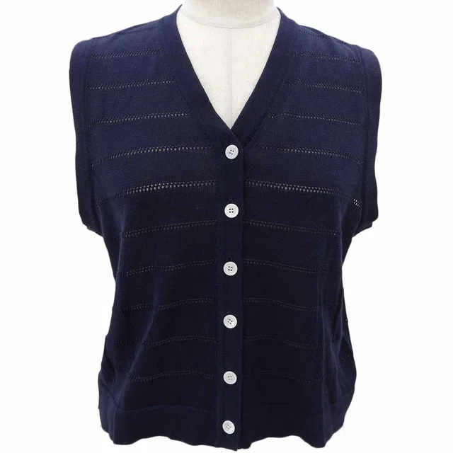 Dior Logo Embroidered Back Pocket Knit Vest #M Navy in Navy from VINTAGE QOO TOKYO