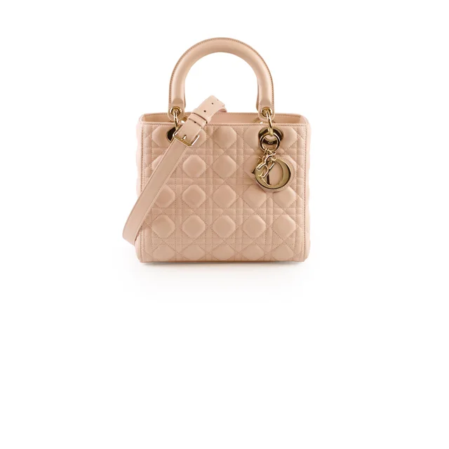 Lady Dior Medium Cannage Lambskin Power Beige in Beige Lambskin from The Purse Affair