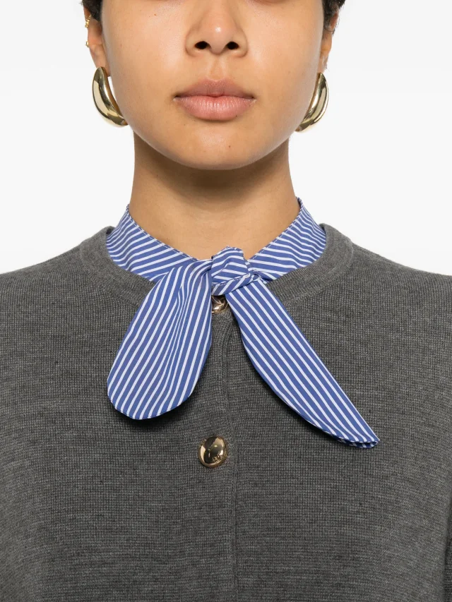 Maje cardigan with removable tie in Grey, photo 5 of 5 from FARFETCH