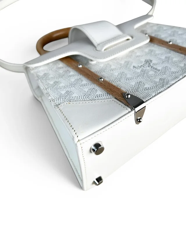 Goyard White Mini Saigon Top Handle in White Canvas from Season 2 Consign, photo 6 of 8