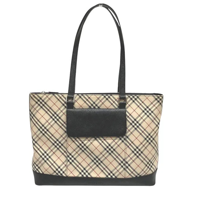Burberry Leather Canvas Business Bag in Beige Canvas from LuxUness