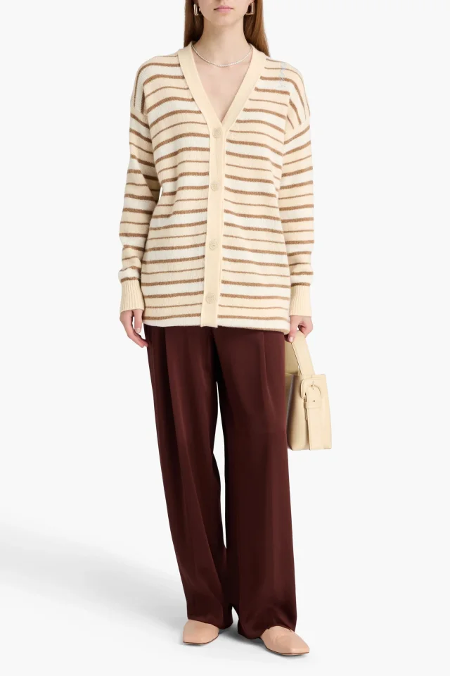 Marni Striped Wool and Cashmere-Blend Cardigan in White, photo 2 of 4 from THE OUTNET
