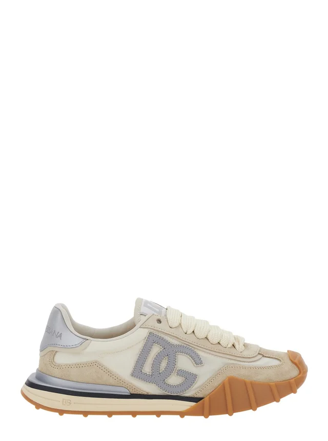 DOLCE E GABBANA 'DG Athletic' White Sneaker with DG Logo on the Side in Leather Woman in White 90% Lamb 10% Sheep, photo 2 of 8 from Gaudenzi Boutique