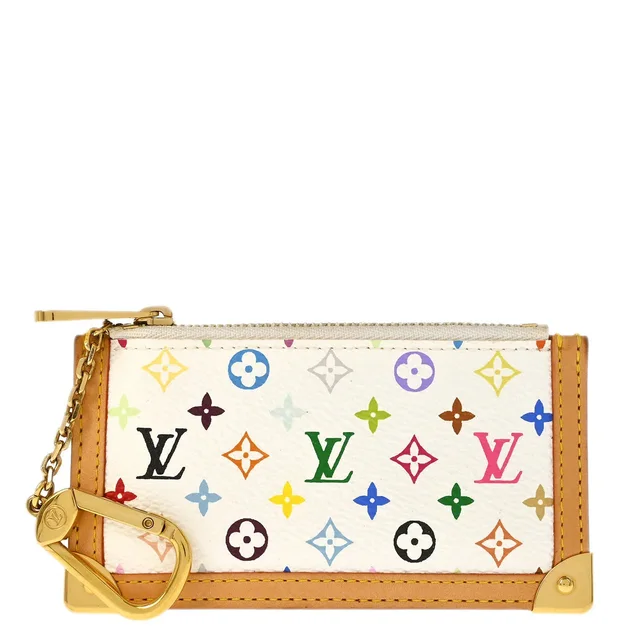 Louis Vuitton 2004 White Multicolor Pochette Cles Coin Purse M92655 in White Canvas from AMORE Vintage Tokyo