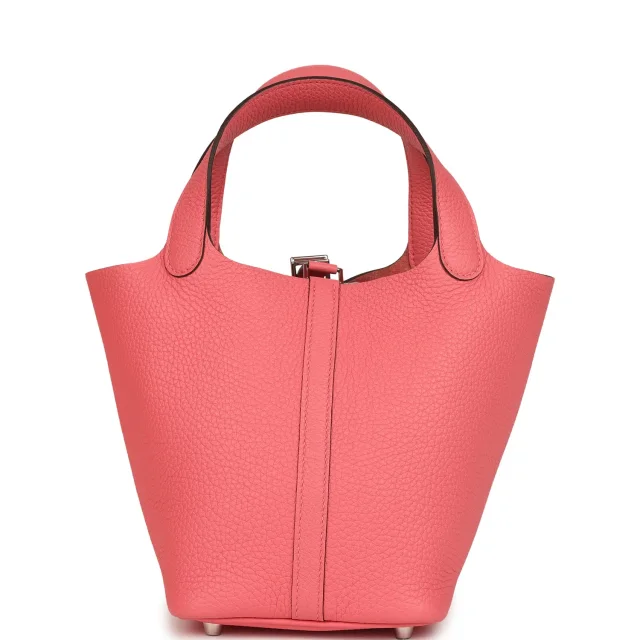 Hermès Picotin Lock 18 Rose Azalee Clemence Palladium Hardware in Pink Clemence from Madison Avenue Couture, photo 4 of 7