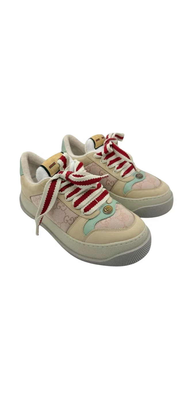 Gucci Platform Sneakers Pink/Cream Sz39.5 in White from Luxury Promise