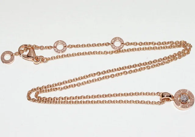 18K Pink Gold Bvlgari Pendant Necklace in Gold Crocodile from LuxUness, photo 2 of 2