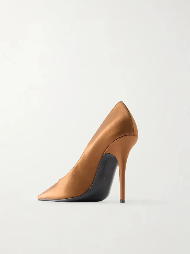 AMINA MUADDI Barbara satin pumps in Brown, photo 2 of 2 from NET-A-PORTER (Canada)