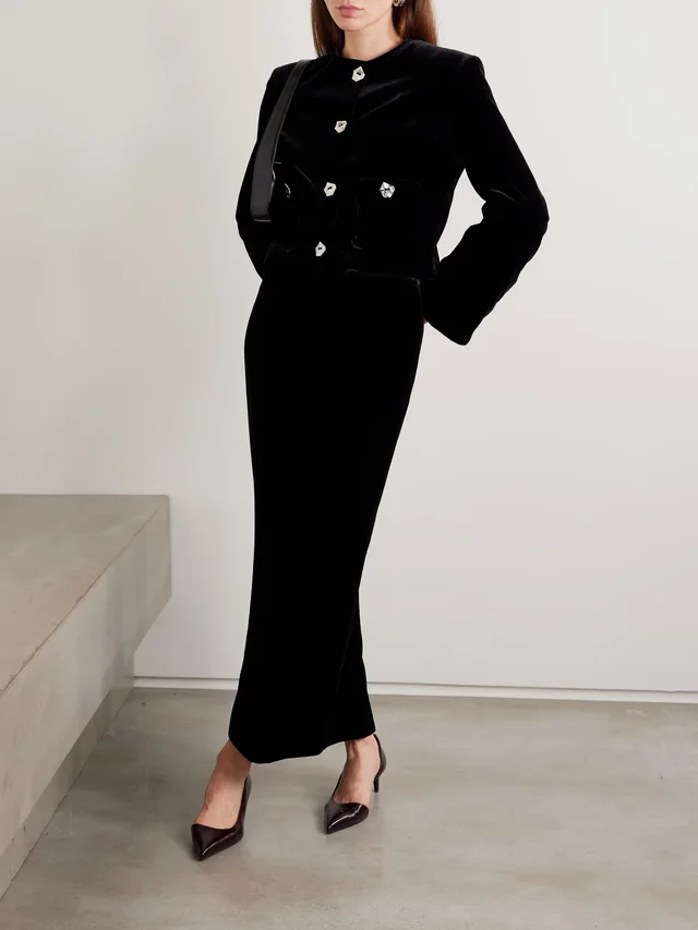 VIOLANTE NESSI Velvet maxi skirt in Black, photo 2 of 2 from NET-A-PORTER (Canada)