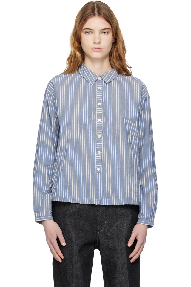 YMC Blue Marianne Shirt, image 1 of 1 from SSENSE