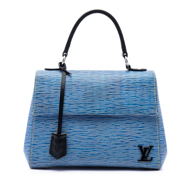 Blue Louis Vuitton Epi Denim Cluny BB Satchel in Blue Denim from Designer Revival