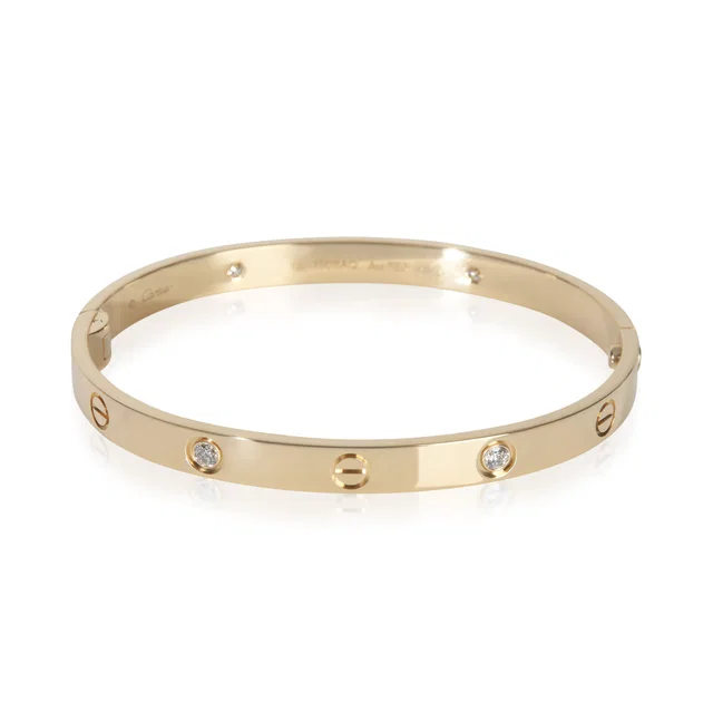 Cartier Yellow Gold Diamond Love Single Screw Closure Bracelet 18k in Yellow from HEWI