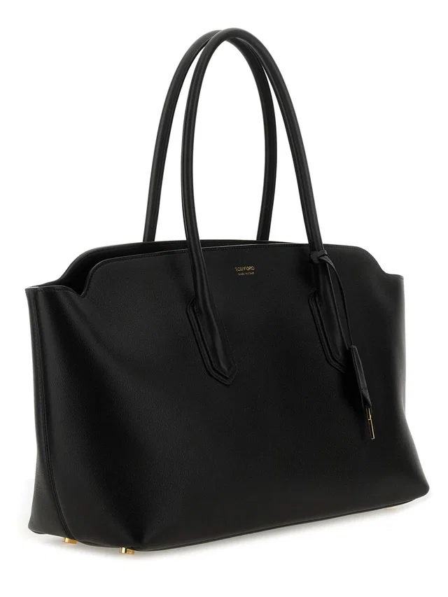 Tom Ford Calf Leather Shoulder Bag — Black in Black Calfskin from HEWI