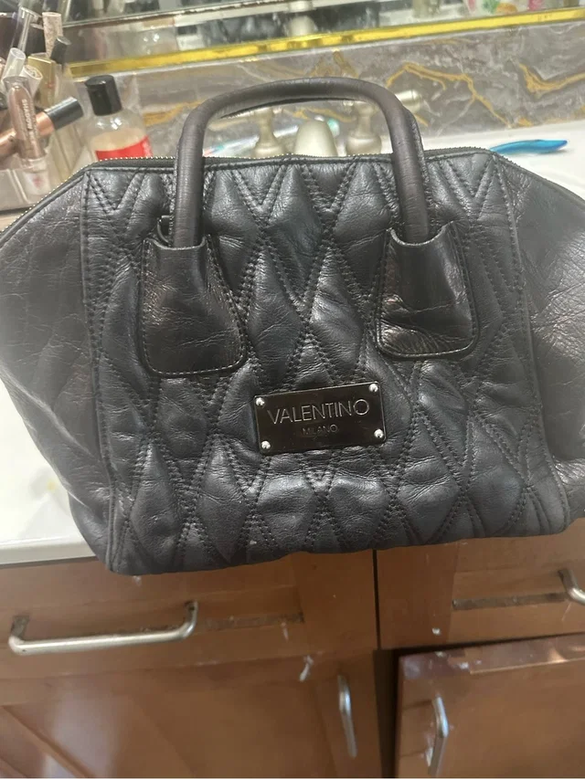 Valentino Garavani Quilted Leather Satchel With Logo Plate in black Leather from Poshmark