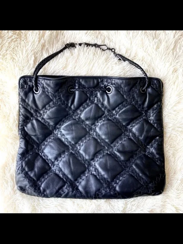 Bottega Veneta Quilted Woven Shoulder Bag in black Woven leather from Poshmark