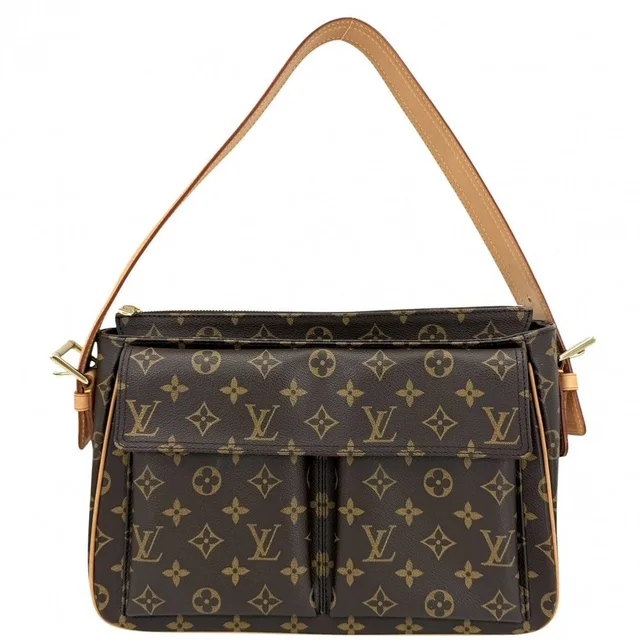Louis Vuitton Shoulder Bag Monogram Viva Cite GM Semi Brown Gold in Brown Leather from The Reluxe