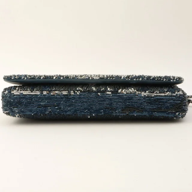 Chanel Sequined Coco Cuba Chain Shoulder Bag, circa 2016, Blue in Blue from VINTAGE QOO TOKYO, photo 9 of 11