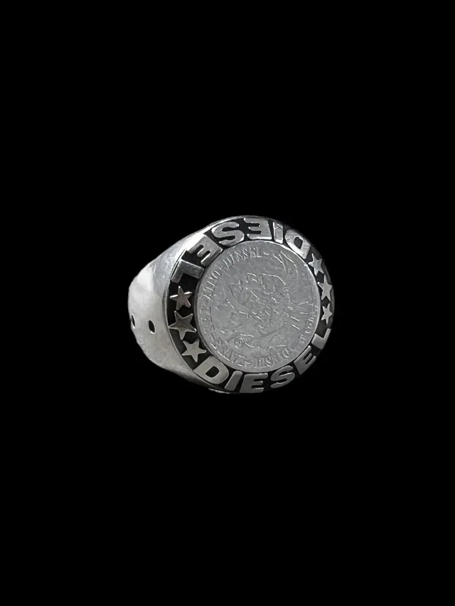 Y2K Diesel Steel Ring in Silver in silver|gray from Grailed