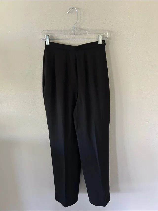 Giorgio Armani Vintage Black Tailored Straight Leg Dress Pants Size 38 in black Silk from Poshmark