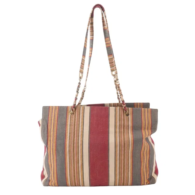 Chanel Jumbo CC Logo Tote Bag Canvas Gold Vintage in Gold Canvas from The Reluxe