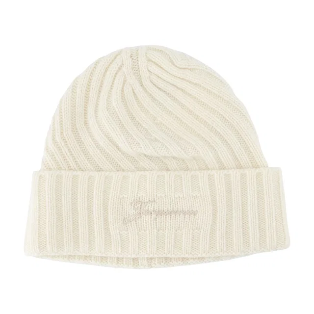 Jacquemus Acu00767ak00287-110 Beanie — White Cashmere Beanies in White Cashmere from HEWI