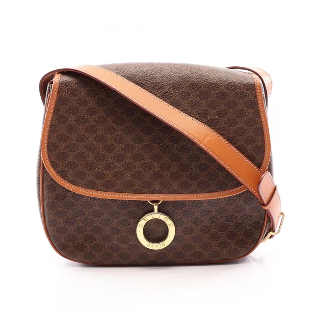 Celine Shoulder Bag Macadam Brown Leather in Brown Leather from The Reluxe