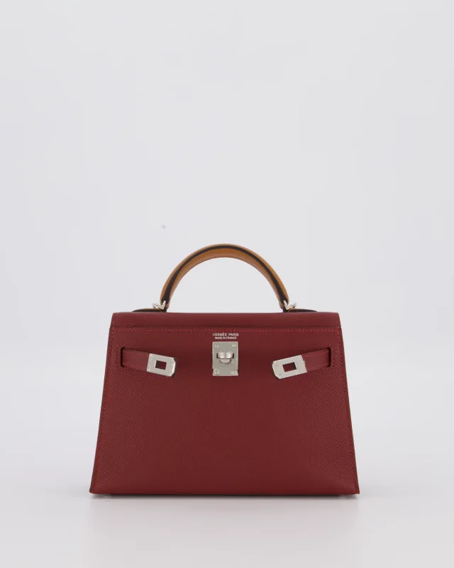 Hermès Mini Kelly II Tricolour 20 Bag in Burgundy Epsom leather from Sellier, photo 5 of 23