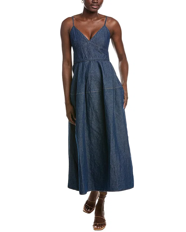 CO Basque Linen-Blend Midi Dress, image 1 of 1 from Gilt