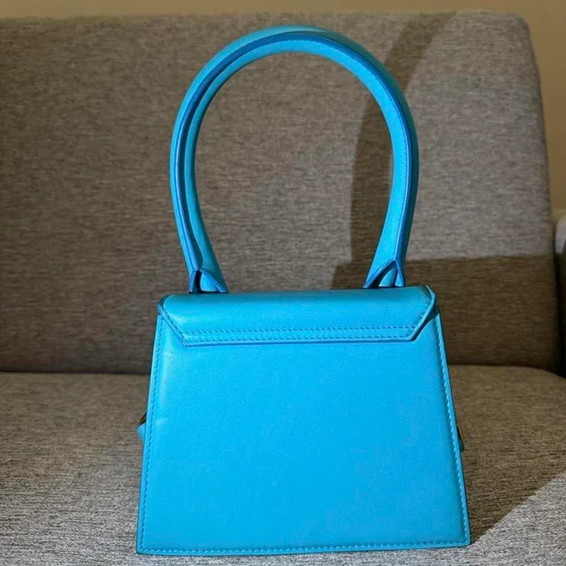 Jacquemus Women's Satchels - Blue in blue from Depop, photo 4 of 7