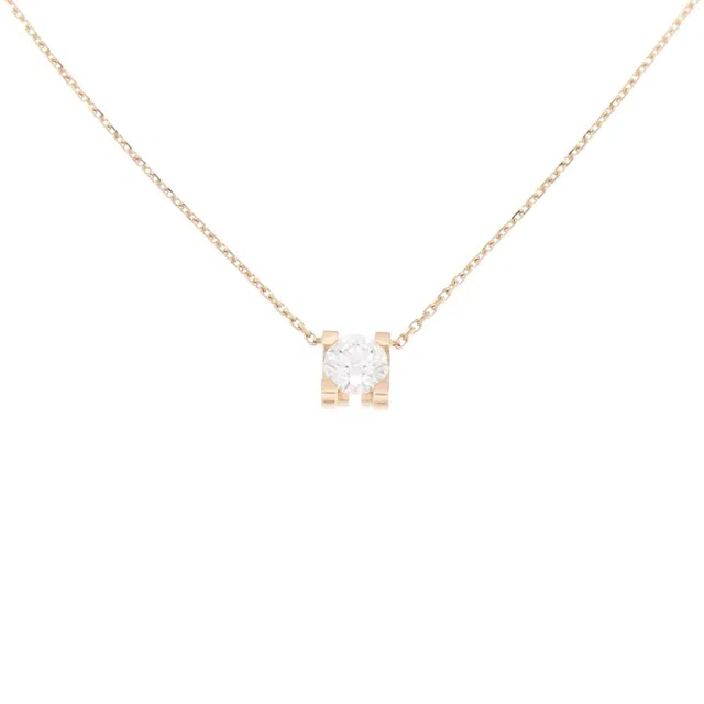 C de Cartier 18K Pink Gold Diamond Necklace in Pink from LuxUness