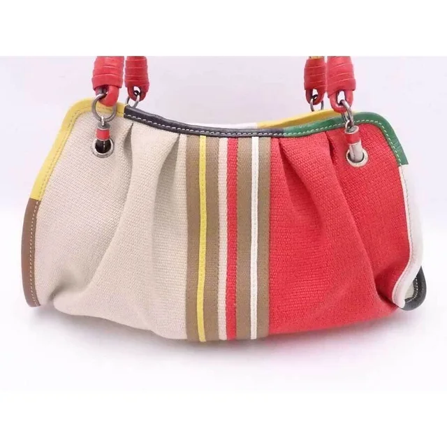 Bottega Veneta Multicolored Leather Canvas Handbag in red Canvas from Poshmark