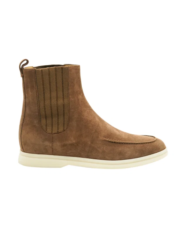 Loro Piana suede brown chelsea boot in Brown Suede from Luxury Promise
