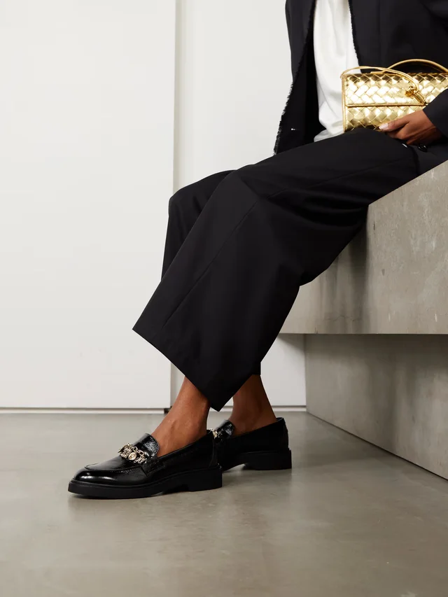 ROGER VIVIER Viv Rangers embellished patent-leather loafers in Black, photo 2 of 2 from NET-A-PORTER (Canada)