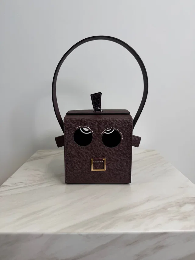 Hermès Petit H robot rouge sellier - cassis in Red Leather from Luxury Promise