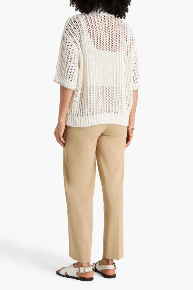 Brunello Cucinelli Ribbed Cotton Turtleneck Sweater in White, photo 3 of 4 from THE OUTNET