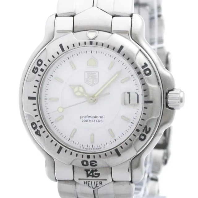 TAG Heuer 6000 Professional Quartz Mind Size Watch WH1211 Polished in White from Elady
