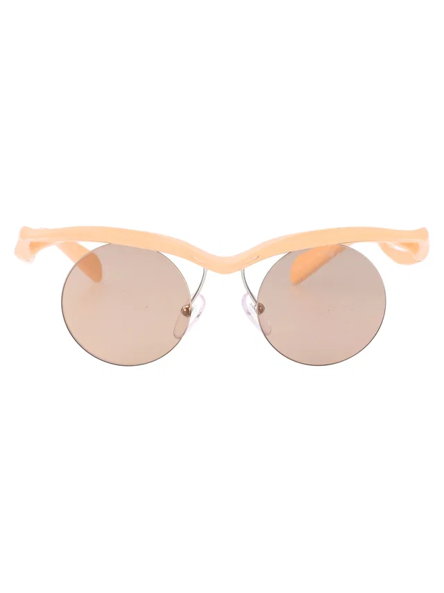 Prada 0pr Injected Round Frame Sunglasses — Beige in Beige from HEWI