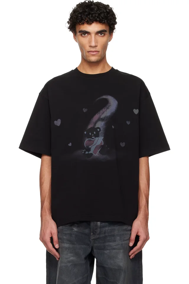 Black Teddy Hearts T-shirt, image 1 of 1 from SSENSE