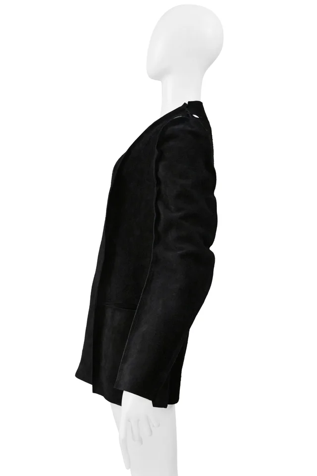 Maison Margiela Black Suede Flat Garment Jacket 1998 in Black Suede from Resurrection Vintage, photo 2 of 2