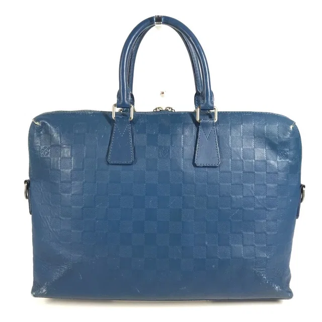 Louis Vuitton Business Bag Porte Documents Jour PDJ Damier Infini Leather Blue in Blue Leather from The Reluxe