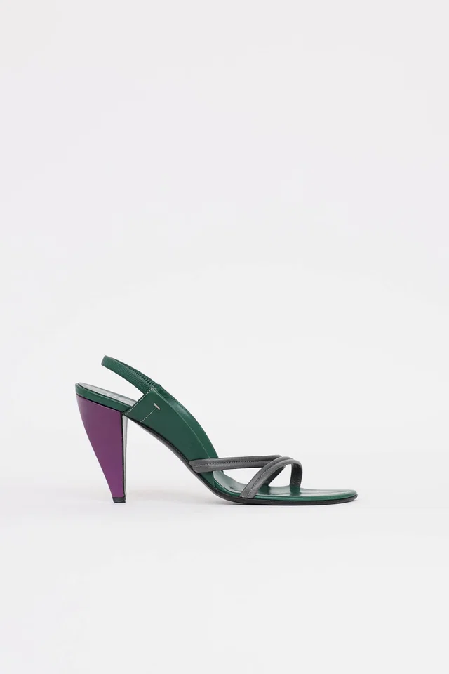 Prada 2000's Strappy Heeled Sandal in Leather from VSP Consignment