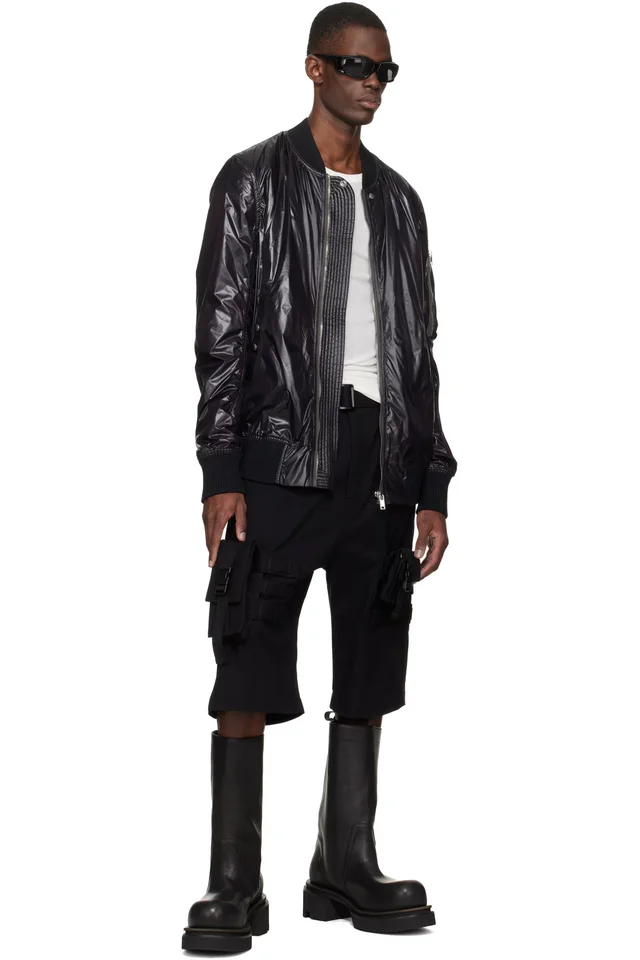 Rick Owens Black Temple Calf Pull On Bogun Boots, photo 5 of 5 from SSENSE